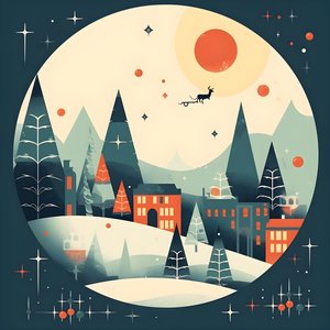 Kerstkaart in jaren 60 stijl 2