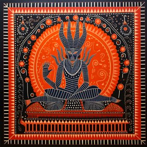 de duivel lucifer leunt achterover in een duivels paleis 1
