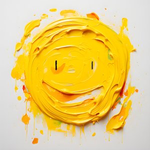 geel smiley-gezicht in impasto geschilderd 2