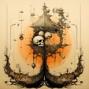 Leonardo da Vinci concept schets album artwork wortel van een boom die uit de grond groeit en als Jack en de bonenstaak naar de hemel reikt 2