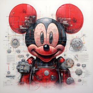Technische tekeningen van Cyberpunk Mickey Mouse 3
