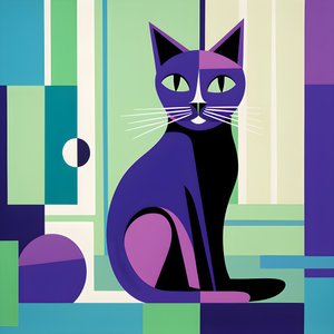 Om een opvallend contrast te creëren, zit zilveren kat inhoud in de stijl van modernistische strakke lijnen 3