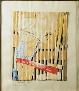 Groen en rood Collage door Kurt Schwitters (1887-1948) 1947 Privécollectie door Kurt Schwitters