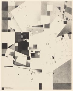 Zonder titel, nr. 1 van 6 uit de portfolio Merz 3. Kurt Schwitters 6 Lithos. Merz Mappe. Eerste Mappe van de Merz Uitgeverij
