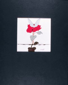 Bloeiende engel, 2005 (kleurpotlood en zwarte inkt op papier)