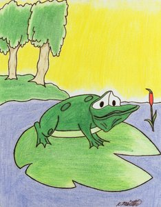 Leliepadkikker, 2005 (kleurpotlood op papier)