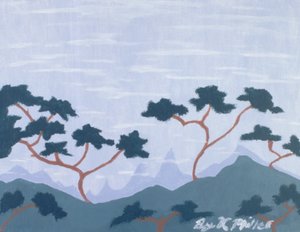 Bergtoppen, 2004 (acryl zonder doek)