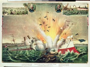 Vernietiging van het Amerikaanse slagschip Maine in de haven van Havana, 15 februari 1898