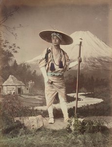 Pelgrim gaat Fujiyama op door Kusakabe Kimbei