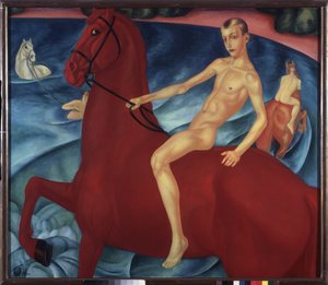 Badend rood paard