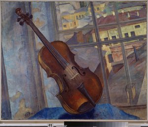Viool. Schilderij van Kuzma Sergeyevich Petrov Vodkin (1878-1939) door Kuzma Sergeevich Petrov Vodkin