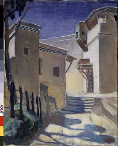 De kasbah, Algerije door Kuzma Sergeevich Petrov Vodkin