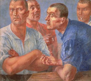 Arbeiders door Kuzma Sergeevich Petrov Vodkin