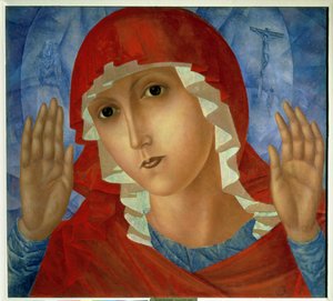 De Moeder Gods: De tederheid van wrede harten, 1914-15 door Kuzma Sergeevich Petrov Vodkin