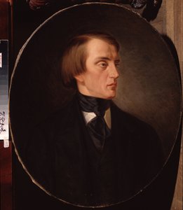 "Portret van de Russische literatuurcriticus Vissarion Belinski" Schilderij van Kirill Gorbounov, 1876, Pushkin Memorial Museum, Sint-Petersburg door Kyrill Antonovitch Gorbunov