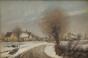Een dorp in Sealand. Winter
