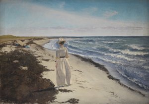 Dame op het strand van Karrebæksminde, Zeeland