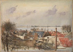 Uitzicht vanaf Roskilde richting de fjord door Laurits Andersen Ring