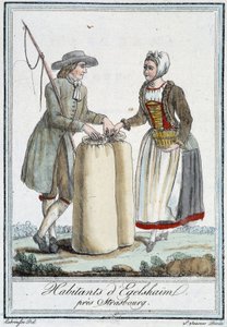 Inwoners van Egelshaïm, nabij Straatsburg - in "Encyclopedie van Reizen" door J. Grasset St Sauveur, Deron, Parijs