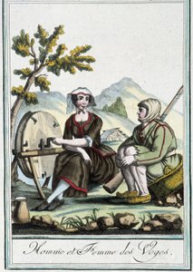 Man en vrouw uit de Vogezen - in "Encyclopédie des voyages" door J. Grasset St Sauveur, Deron, Parijs