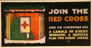 Kerstinzamelingsposter voor het Rode Kruis, gepubliceerd 1917-18