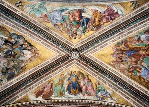 Fresco gewelf door Giovanni da Fiesole bekend als Fra Angelico en Luca Signorelli, Kapel van de Madonna di San Brizio, Kathedraal van Orvieto, Italië