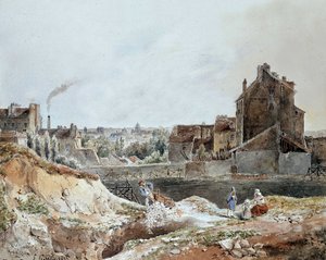 Montmartre in 1833 door Goblain (groeven) door L. Goblain
