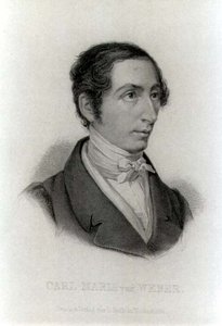 Portret van Carl Maria von Weber, Duitse componist door L. Holle