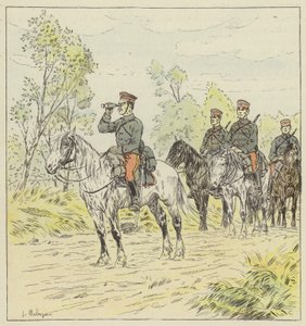 Japanse cavalerie op verkenning door L. Malespine