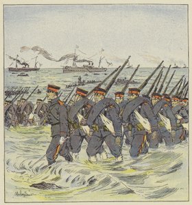 Landing van Japanse infanterie in Pi-Tse-Ouo door L. Malespine