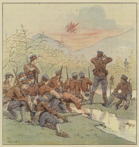 Japanse infanterie verborgen in het gaolian door L. Malespine