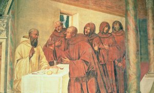 Communie nemen, uit het leven van St. Benedictus