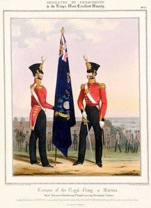 Kostuum van de Koninklijke Marine & Mariniers. Koninklijke Mariniers (Onderluitenant) 2e Lt., ca. 1832 door L. and Eschauzier St. Mansion