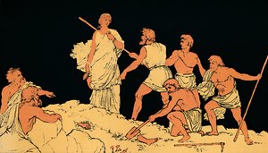 Antigone en het Lichaam van Polynices, 1880 door Lachmann