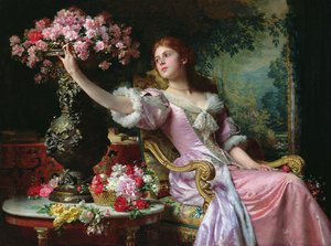 Dame met bloemen