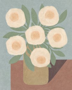 Witte Bloemen in Gele Vaas, 2023 door Lady Ann de Borja