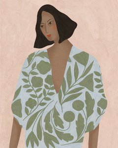 Vrouw in bloemenjurk