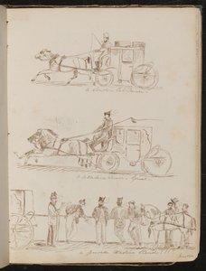 Studies van "een Londense Cabchauffeur", "een Cittadine Chauffeur - Genua", en "een Genuese Cittadine Stand", Gedateerd "26 Juni/61" door Lady Butler