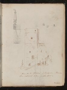 Studie van een Tafelpoot, Architecturale Studie, ?Tour de la Glacine - Avignon - Frankrijk