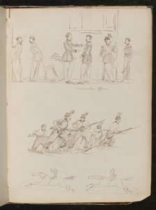 Drie studies van soldaten door Lady Butler