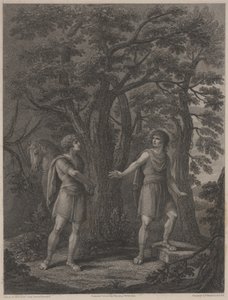 Illustratie uit "Palamon en Arcite", prent gemaakt door Francesco Bartolozzi 1797
