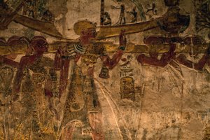 Bas-reliëf uit de tempel van Derr, Neder-Nubië, Egypte, Egyptische beschaving, Nieuwe Koninkrijk, Dynastie XIX