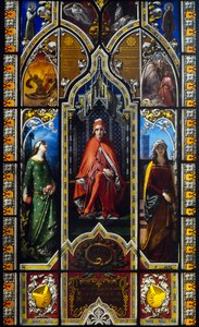 De triomf van Dante, glas-in-loodraam door Giuseppe Bertini, Poldi Pezzoli Museum, Milaan, Lombardije, Italië