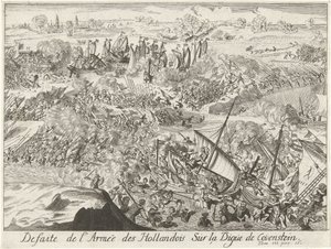 Strijd om de Kauwensteinse dijk, 1585 door Lamberecht Causé