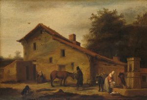 Een herberg in de buurt van Nantes door Lambert Doomer