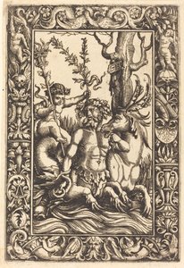 Mythologisch marien onderwerp door Lambert Hopfer after Nicoletto da Modena