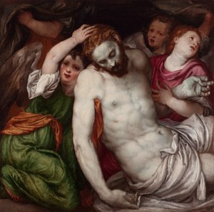 Piëta met engelen door Lambert Sustris