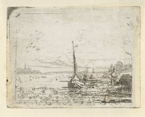 Schip aan een oever