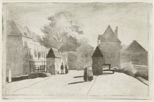 Stadsgezicht door Lambertus  Hardenberg