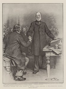 Professor Virchow en Lord Lister in Charing Cross Hospital, een welverdiend eerbetoon door Lance Calkin